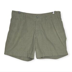 Eddie Bauer Green Diamond Print Cotton Chino Shorts Women's Size 8